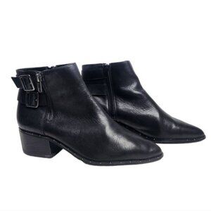 BLEECKER & BOND Georgia Black Leather Ankle Booties